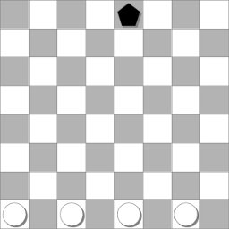 Fox and Geese on Checker Board