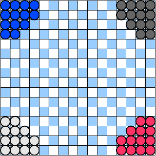 Halma 4Player初期配置